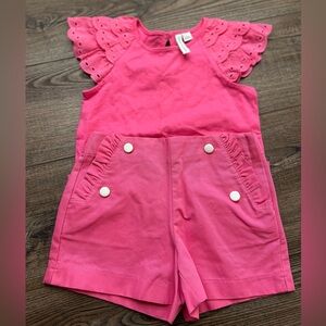 2-Piece Top and Bottom! 
Girls Size 5 Janie and Jack t-shirt and shorts.